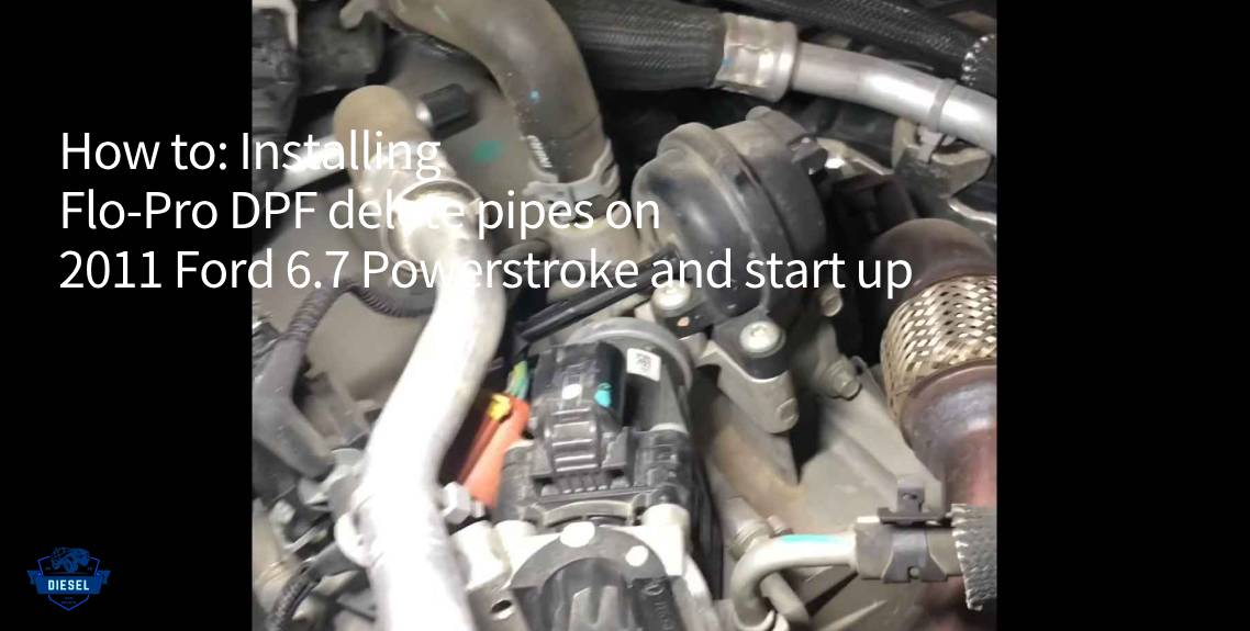 How to Installing Flo-Pro DPF delete pipes on 2011 Ford 6.7 Powerstroke and start up 00-01-25 (2) https://www.dieselegrdelete.com/
